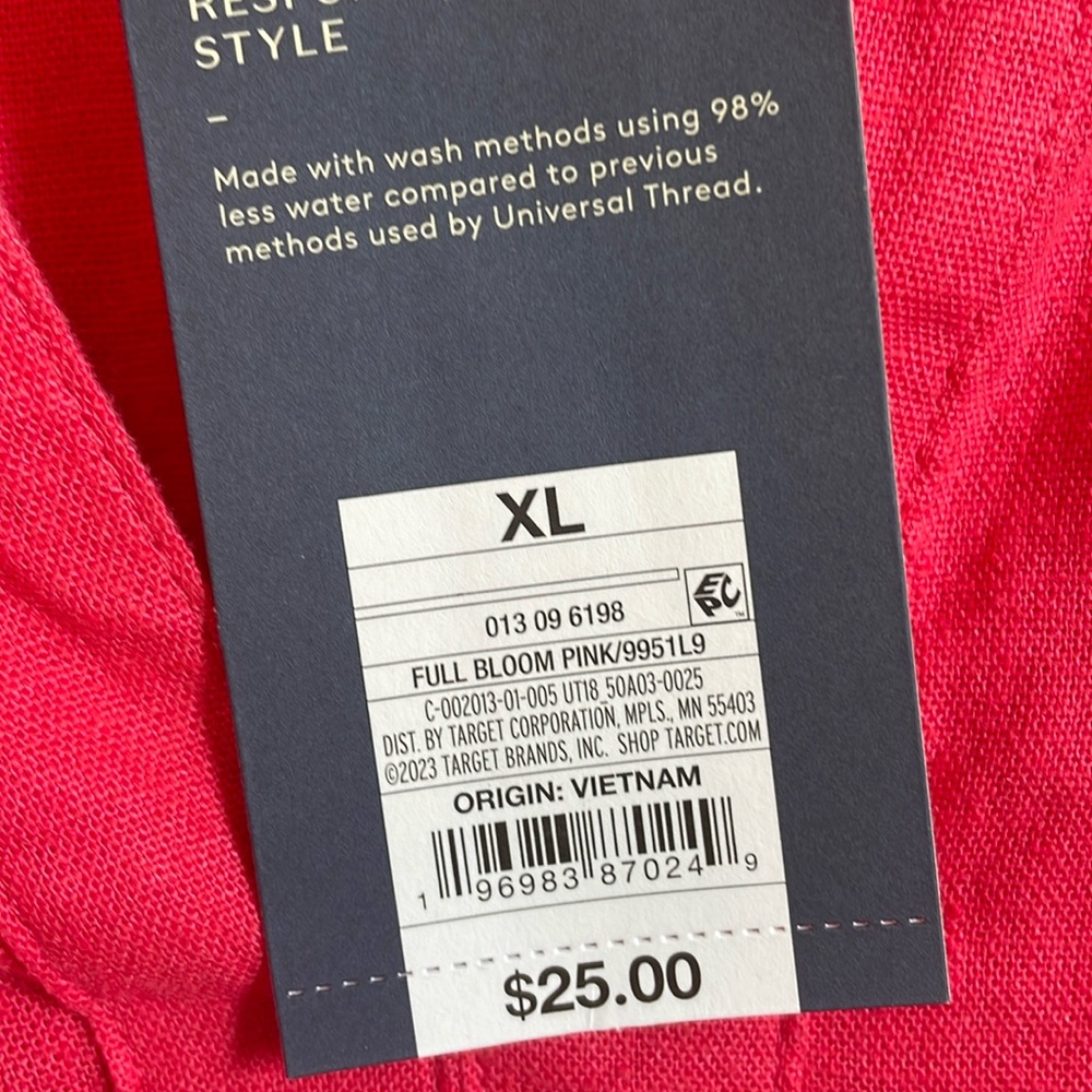 Universal Thread V Neck Bright Pink Dress, size XL, NWT - Picture 3 of 10
